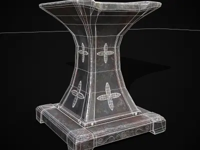 Ornamented Tool Makers Anvil Low-poly 3D model