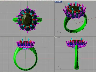 Classic Diana Engagement ring anello cestino an 172 3D print model