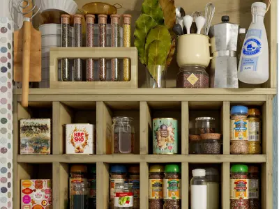 Kitchen set jars and containers in 3D model
