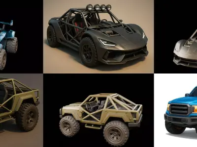 Gt one Car bundle 16 pack 100 glb 3D model
