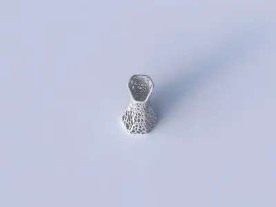 Vase squeezed and bent hexagon 2 with dense organic lattice 3D print model