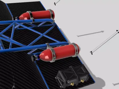 1967 Nova PROMOD Extras Dry Sump tank N battery N extinguisher 3D print model