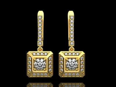 Octagon form earring model 498 3D print model