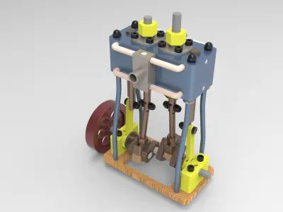 A SIMPLE LITTLE 2 CYLINDER VERTICAL 3D print model