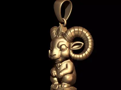 Bighorn sheep Animal Pendant 3D print model