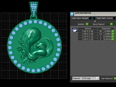 MOTHER BABY CION PENDANT 3D PRINTABLE MODEL  3D print model