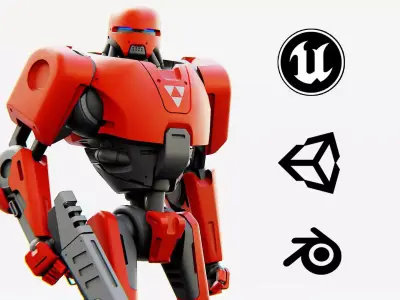 BATTLE DROID ARES Rigged for Unreal Engine - Unity - MIXAMO  3D model