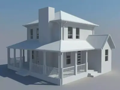 House with porch Free 3D model