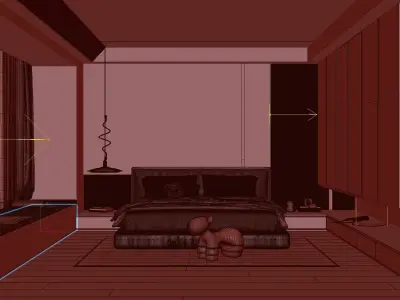 Cozy Dream Haven Bedroom Interior Scene  3D model