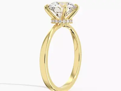 Secret Halo Diamond Engagement Ring 0022 3D print model