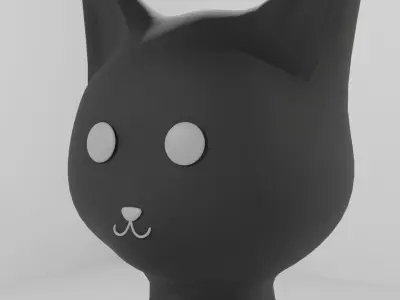 Ceramic Cat Low-poly 3D model