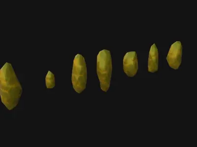 yellow crystals Low-poly 3D model