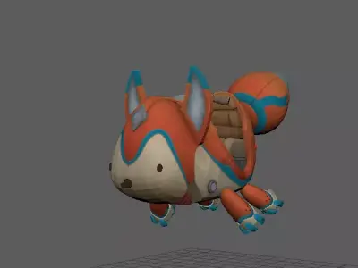 Stylish flying car Low-poly 3D model