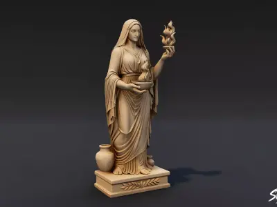 Hestia Statue Low-poly 3D model