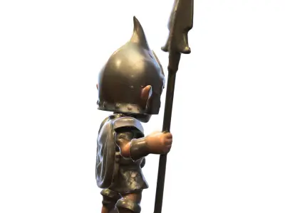 Elf Warrior dungers and dragons Low-poly 3D model