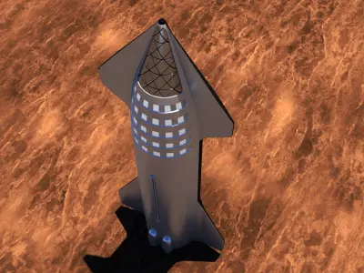 SpaceX Starship rocket Low-poly 3D model