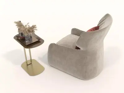Modern Coffee Table and Armchair Set 54 3D model