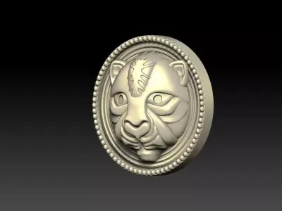 Tiger Relief Coin 3D Print Model 3D print model