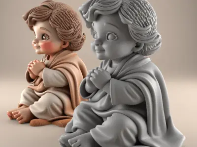 Cute Baby 3D STL File 3D print model