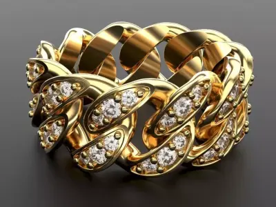 CUBAN RING SIZE 9 USA 3D print model