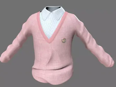 Caton cloth Low-poly 3D model