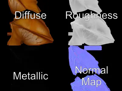 Elegant Leaf Sculpture Model Pack Low-poly 3D model