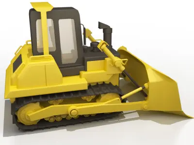 Cartoon bulldozer 3D model