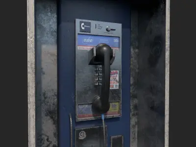 Payphone Low-poly 3D model