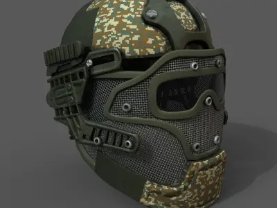 Helmet military combat soldier scifi fantasy human protection  Low-poly 3D model