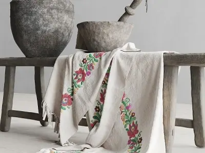 Rustic decorative set  3D model