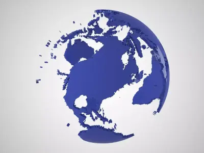 Globe Shell Nevy Blue 3D model