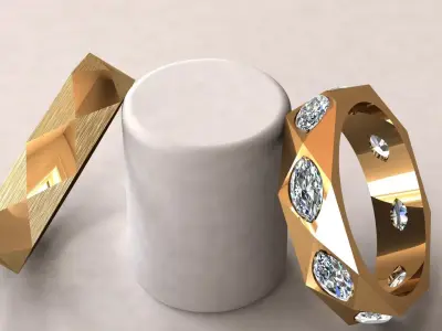 Facet ring 1 3D print model