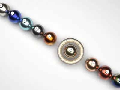 Planets Christmas Balls Set 3D model