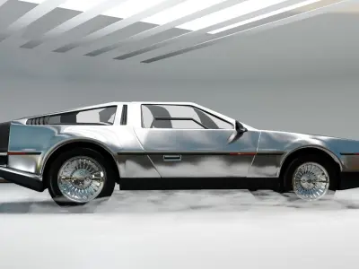 Delorean car Low-poly 3D model