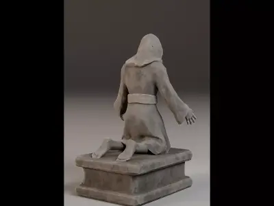 Robed Statue Low-poly 3D model