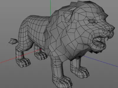 Lion or lioness Low-poly 3D model