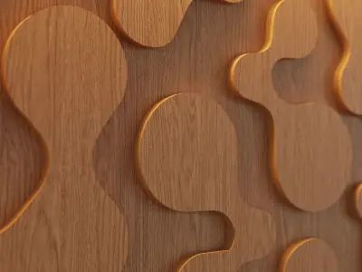 Decorative Wooden Wall Model 14 Low-poly 3D model