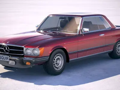 Mercedes-Benz SL USA c107 1981 3D model