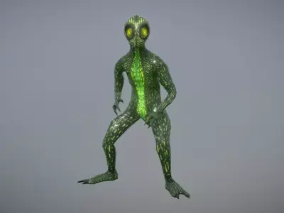 Lizard creature Low-poly 3D model