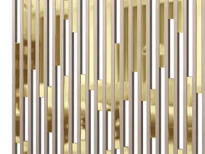 Panel gold and striped wall art 3D model