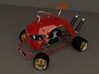 gokart tricycle Low-poly 3D model