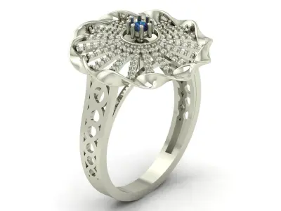 ladies Diamond Ring 3D print model 13