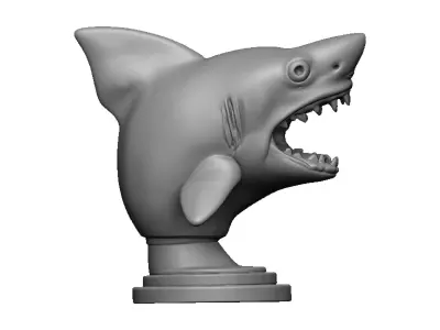 shark head bust 3D print model