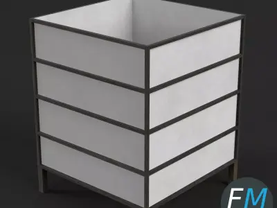 Japanese table lamp 1 3D model