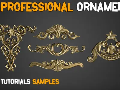 93 Ornament Kitbash imm brush and 5 Video Tutorials   Vol 2 Low-poly 3D model