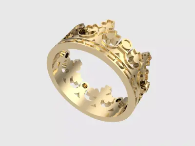 Majestic Crown-Inspired Ring JDBCo 3D print model