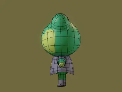Frog-cartoon version with clothes Low-poly 3D model