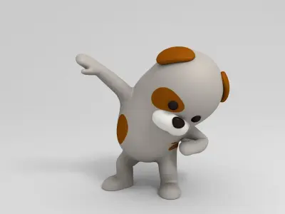 Rigged Cartoon Dog 3D model