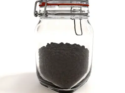 Glass Jar with coffee beans  3D model