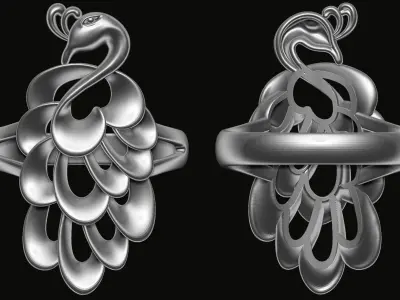 Peacock Ring 3D print model
